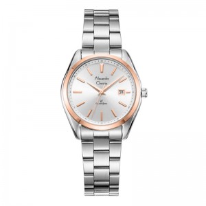 Alexandre Christie AC 8656 Silver Rosegold White Lady LDBTRSL